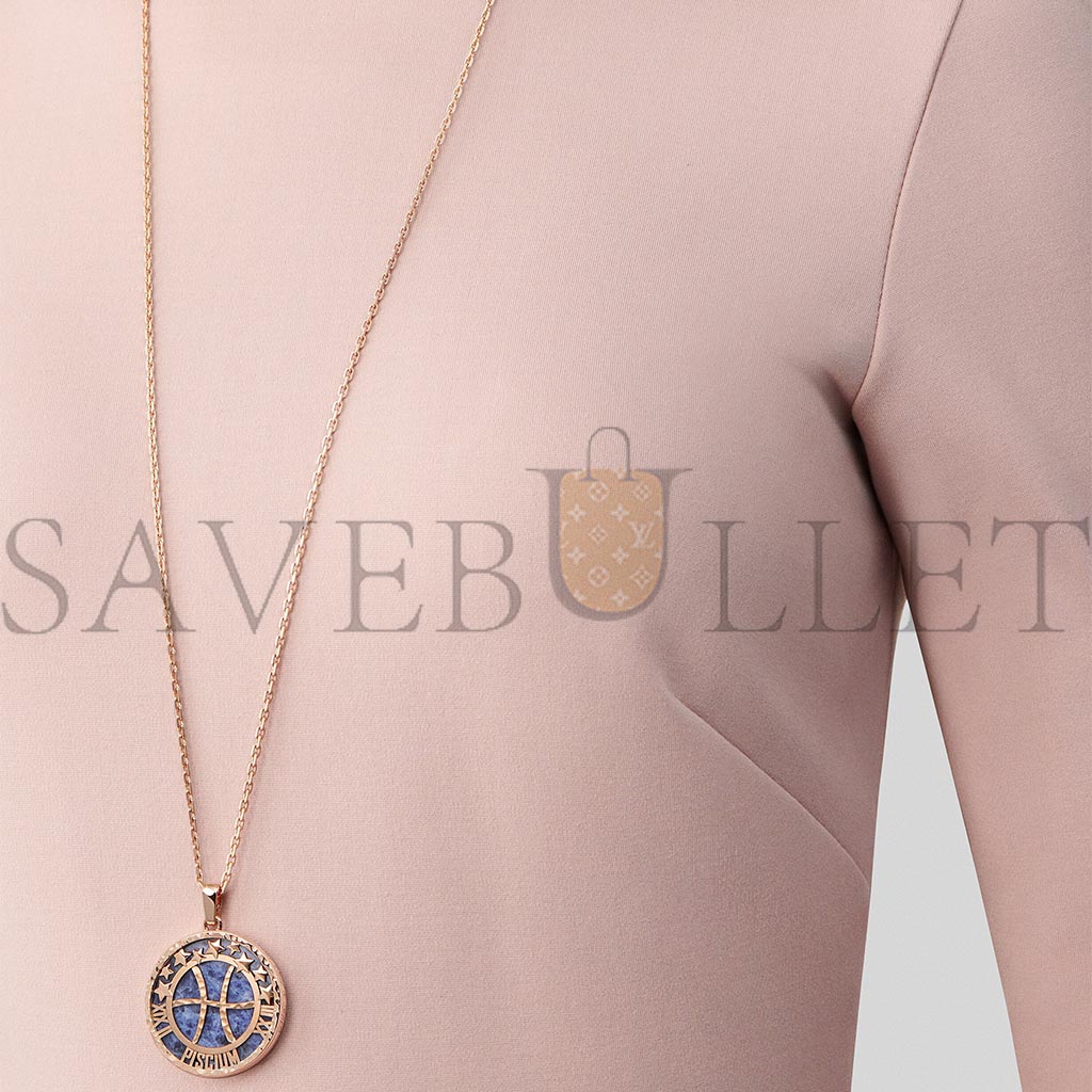 VAN CLEEF ARPELS ZODIAQUE LONG NECKLACE PISCIUM (PISCES) - ROSE GOLD, SODALITE  VCARP9RG00